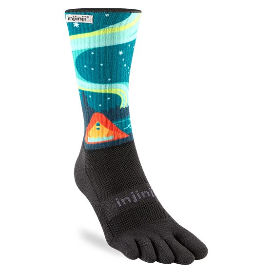 Injinji Artist Designed Men's Trail Midweight Crew Toesocks