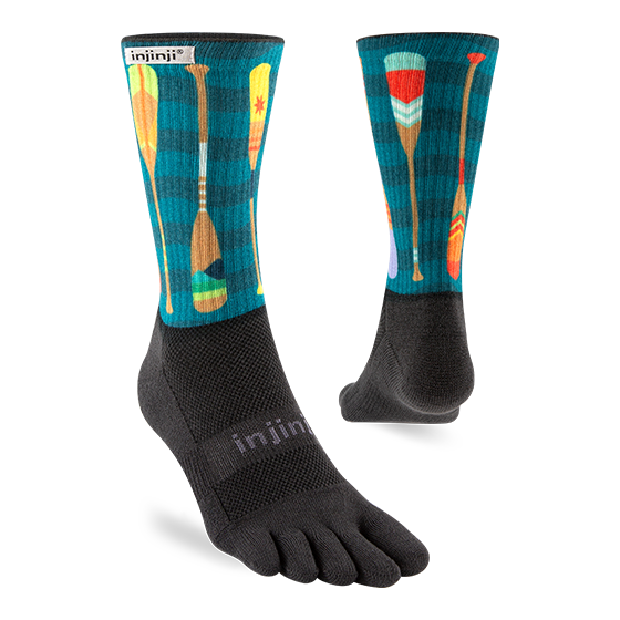 Injinji Artist Designed Men's Trail Midweight Crew Toesocks