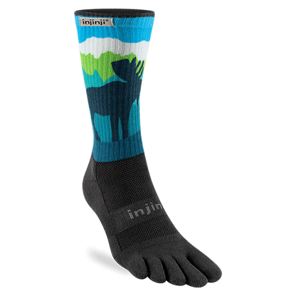 Injinji Artist Designed Men's Trail Midweight Crew Toesocks