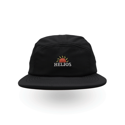 Helios Headwear Ultralight 7 Panel Soft Brim Cap - Black