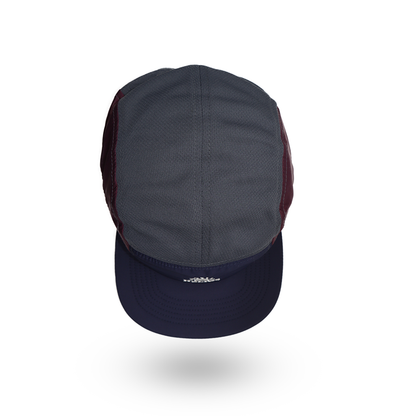 Helios Headwear Ultralight 7 Panel Soft Brim Cap - Charcoal Burgundy