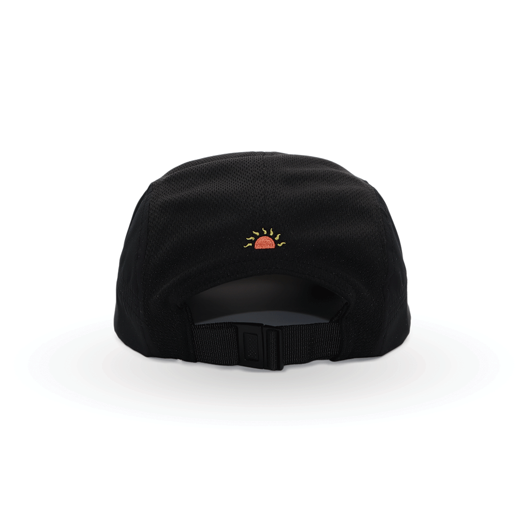 Helios Ultralight 7 Panel Firm Brim Running Cap - Black