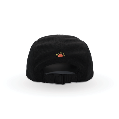 Helios Ultralight 7 Panel Firm Brim Running Cap - Black