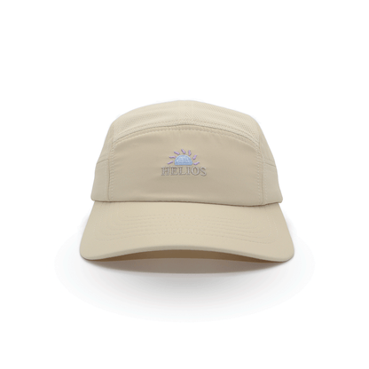 Helios Ultralight 7 Panel Firm Brim Running Cap - Tan