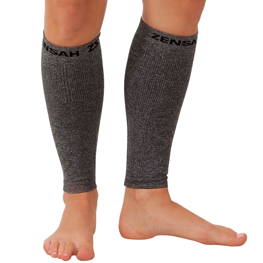 Zensah Running Leg Compression Sleeves - Shin Splint, Calf Compression  Sleeve Men and Women Small-Medium Black